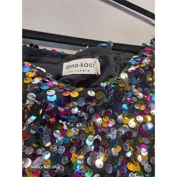 Anna-Kaci 2X Top One Shoulder All Over Sequin Club Holiday NYE Date Night Glam - Picture 5 of 7